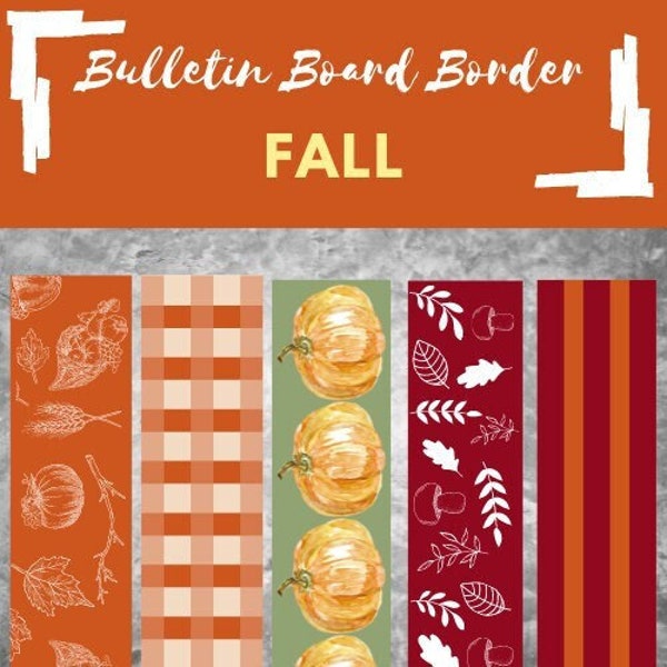 Fall Autumn Bulletin Board Border, Printable, Easy Classroom Decoration