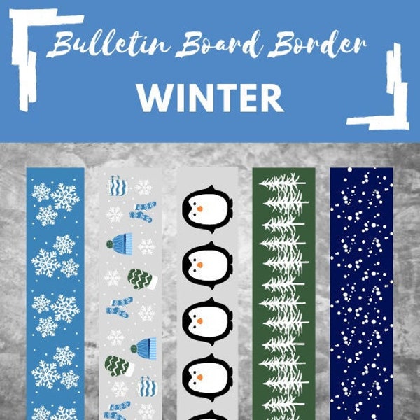 Winter Bulletin Board Border, Printable, Easy Classroom Decoration