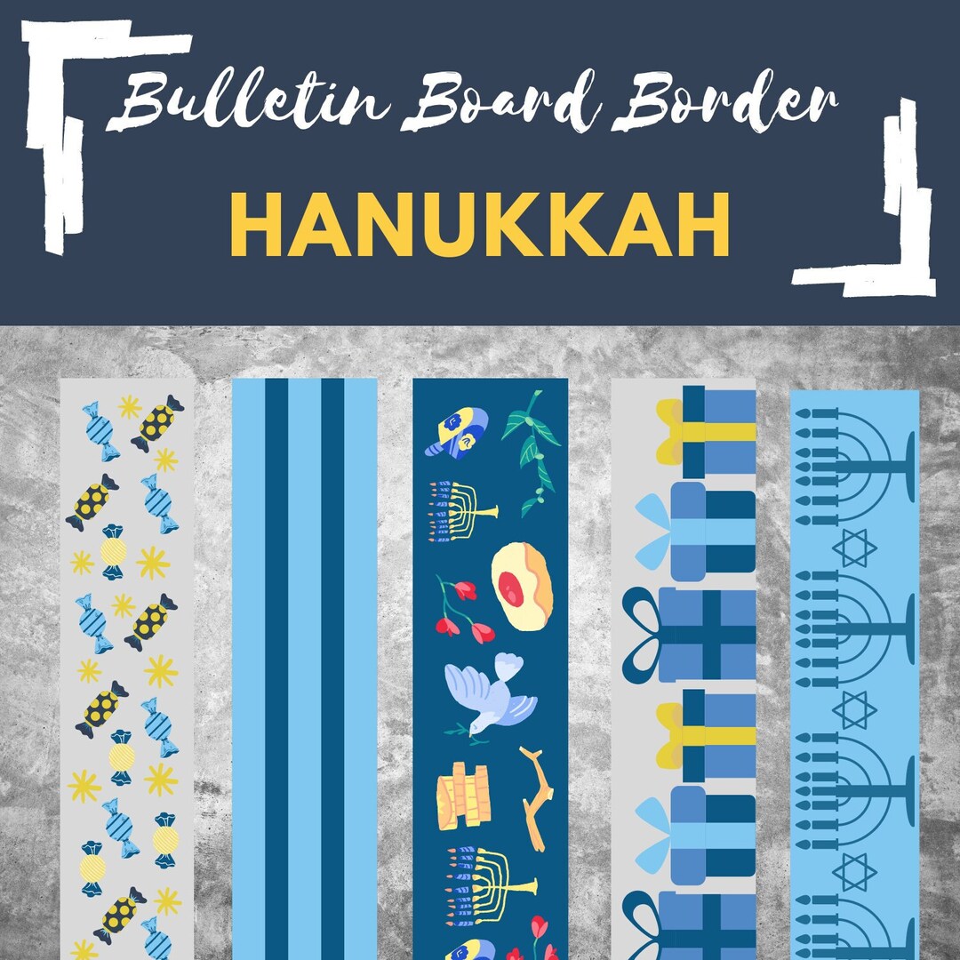 Hanukkah Bulletin Board Border Printable Easy Classroom Etsy Canada
