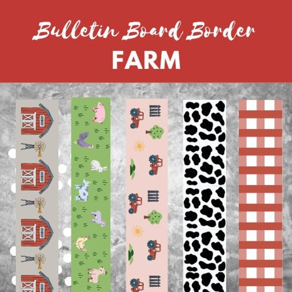 Farm Bulletin Board Border, Printable, Easy Classroom Decoration