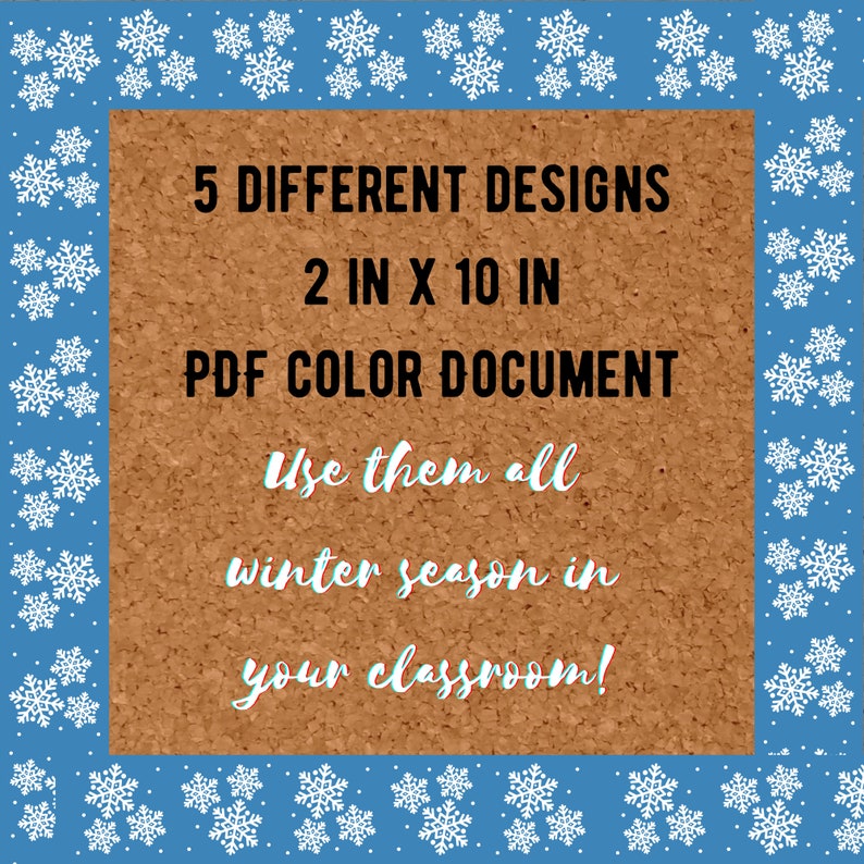 Winter Bulletin Board Border, Printable, Easy Classroom Decoration - Etsy