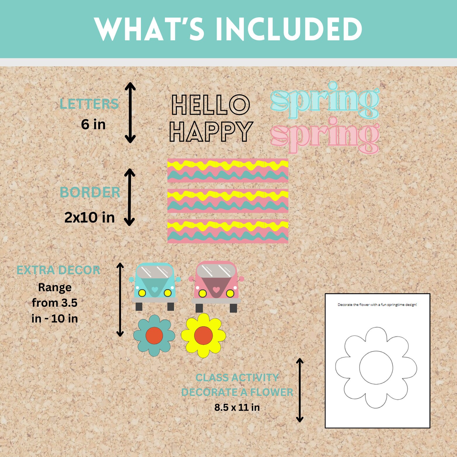 Springtime Bulletin Board Set, Printable, Easy Classroom Decoration - Etsy