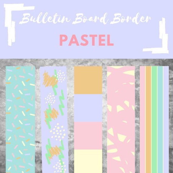 Pastel Pattern Bulletin Board Border Bulletin Board Etsy