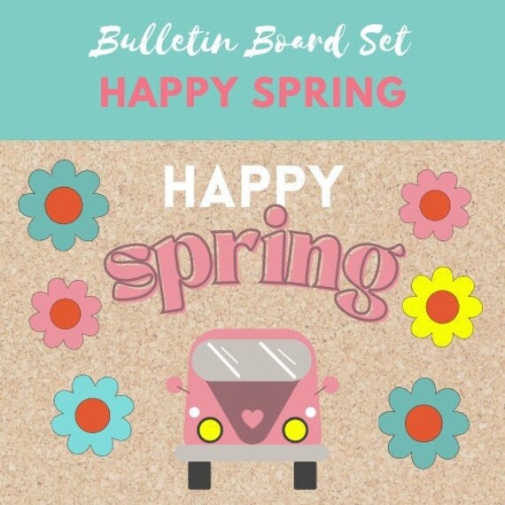 Springtime Bulletin Board Set Printable Easy Classroom Etsy