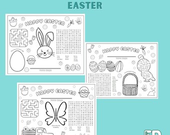 Printable Easter Activity Placemat, Fun Easter Class or Home Activity