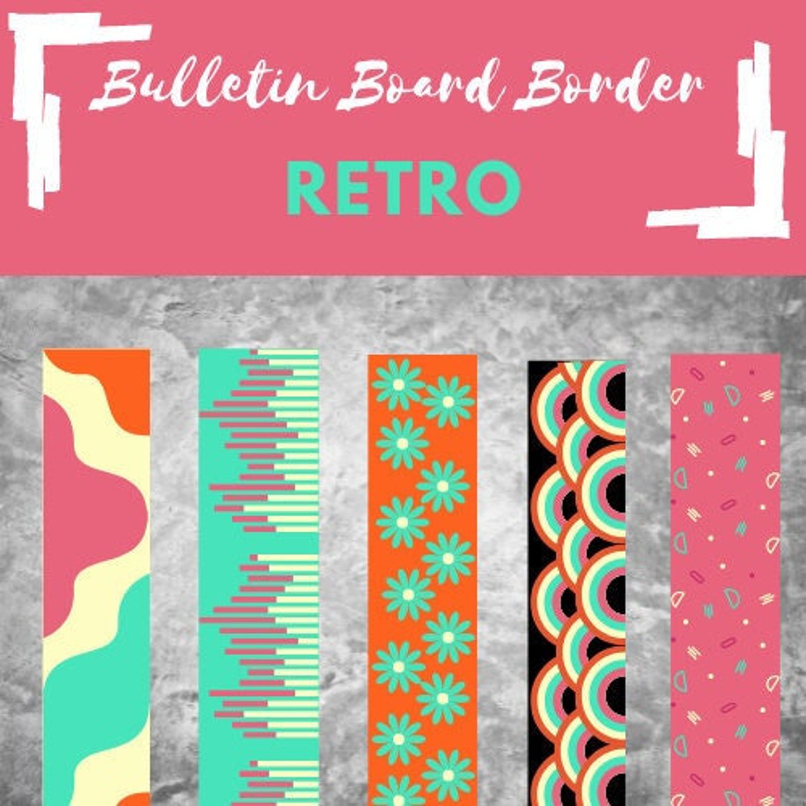 Retro Bulletin Board Border Printable Easy Classroom Etsy
