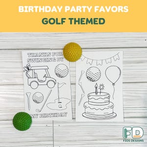 Recuerdo de fiesta de crayones de golf, hoja para colorear de pelotas de golf, agradecimiento, fiesta temática de Masters, hoja para colorear de 4x6, crayón Crayola
