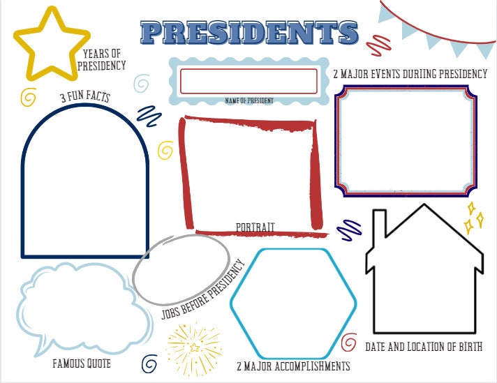 President Printable Worksheet Poster - Etsy