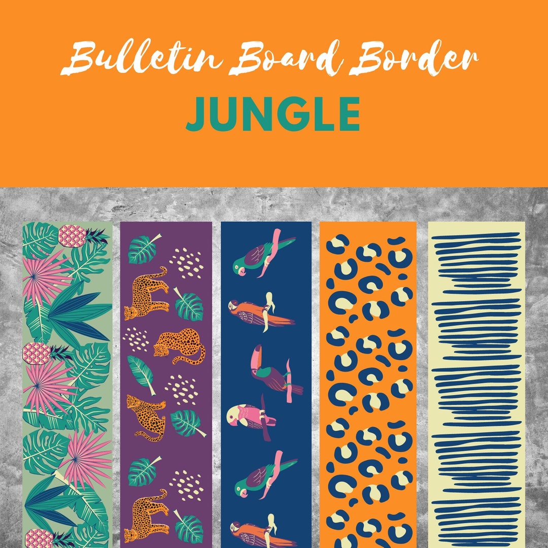 Jungle Bulletin Board Border Printable Easy Classroom Etsy