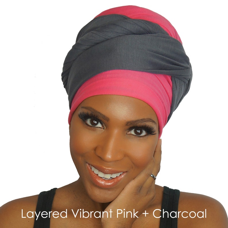 HEAD WRAPS for Women Vivid PINK Stretch Jersey Knit Cotton Etsy