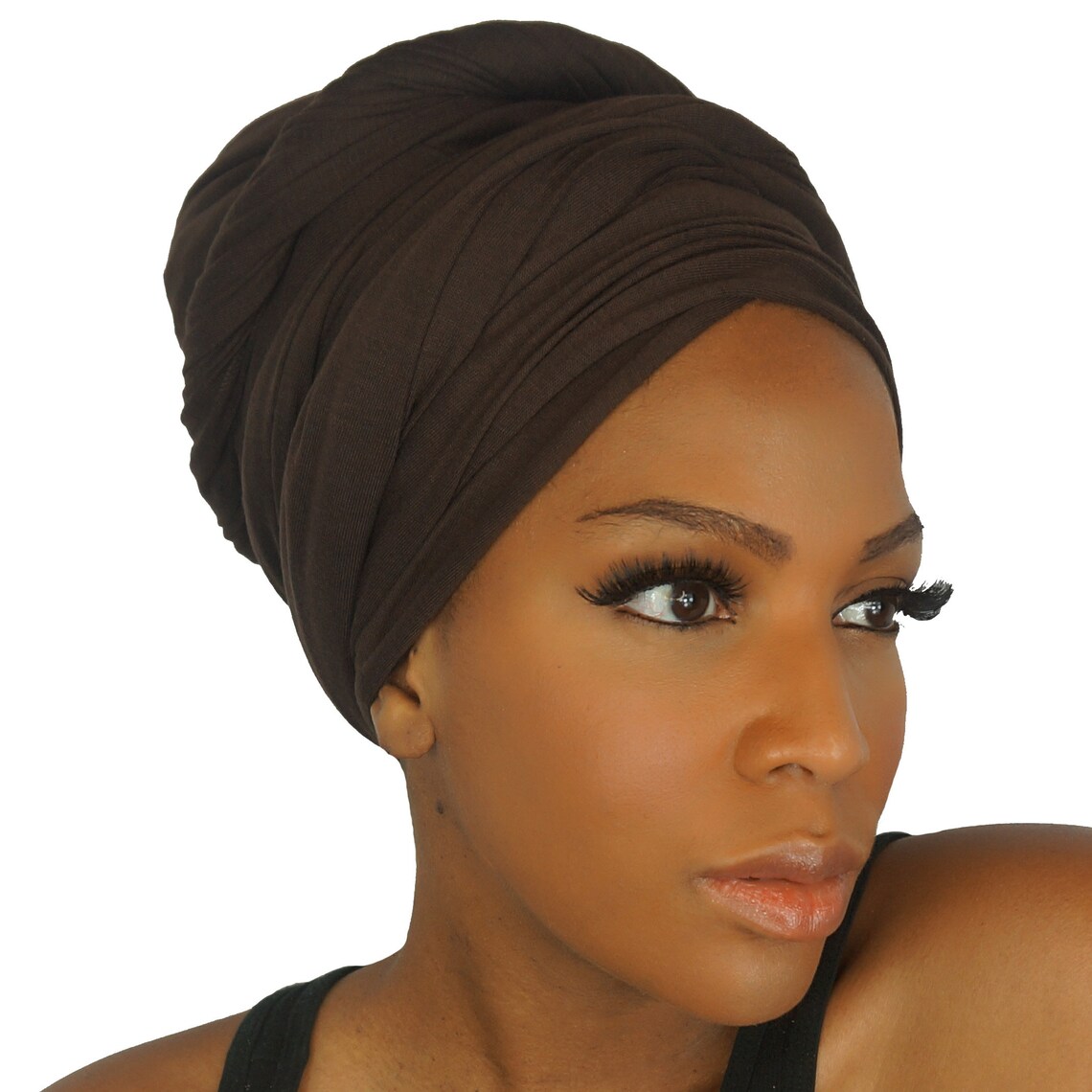 Stretch Head wraps for Women CHOCOLATE BROWN Extra Long Etsy