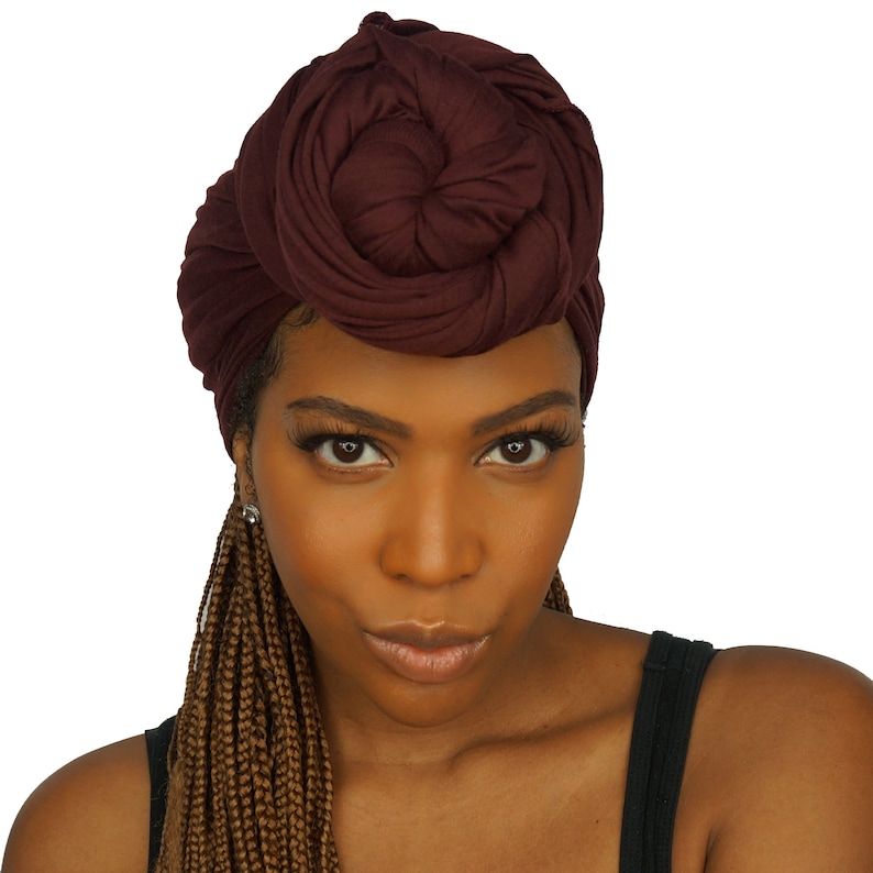 Stretch Head Wraps for Women BURGUNDY BORDUEAX Long Stretch Etsy