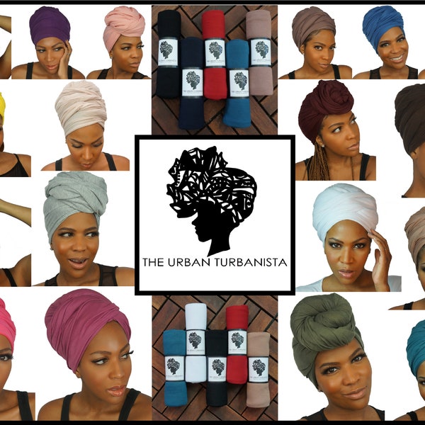 HEAD WRAPS for Women | EARTHTONE Colors | Stretch Jersey Knit Cotton Hijabs | Natural Hair Locs | African Headwraps… by The Urban Turbanista