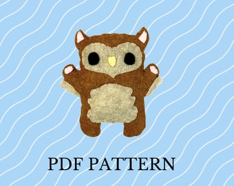 Owlbear Felt Pattern PDF, Easy cute sewing pattern, fantasy d&d plushie, dnd stuffie
