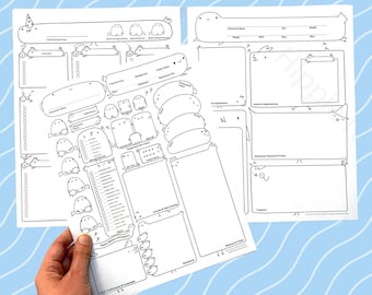 D&D 5e character sheet but everything is birbs, bird character sheet, kenku, owl folk