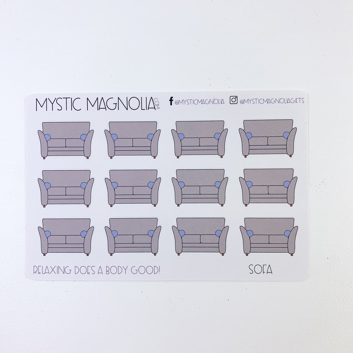 Relaxing Sofa Stickers Deco Stickers Kiss Cut Etsy
