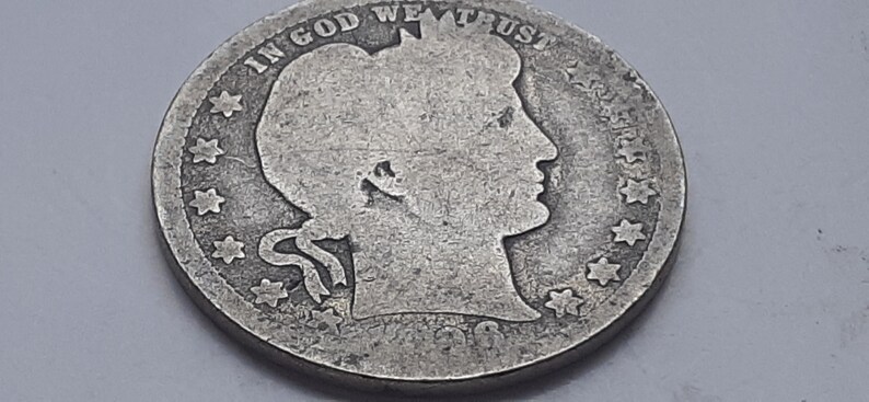 1896 O Barber head quarter semi-key date #J2262 90/% Silver US coin.