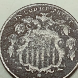 1870 Shield Nickel  Extra Fine  detail, corroded.  #F3142 better date old US coin.f