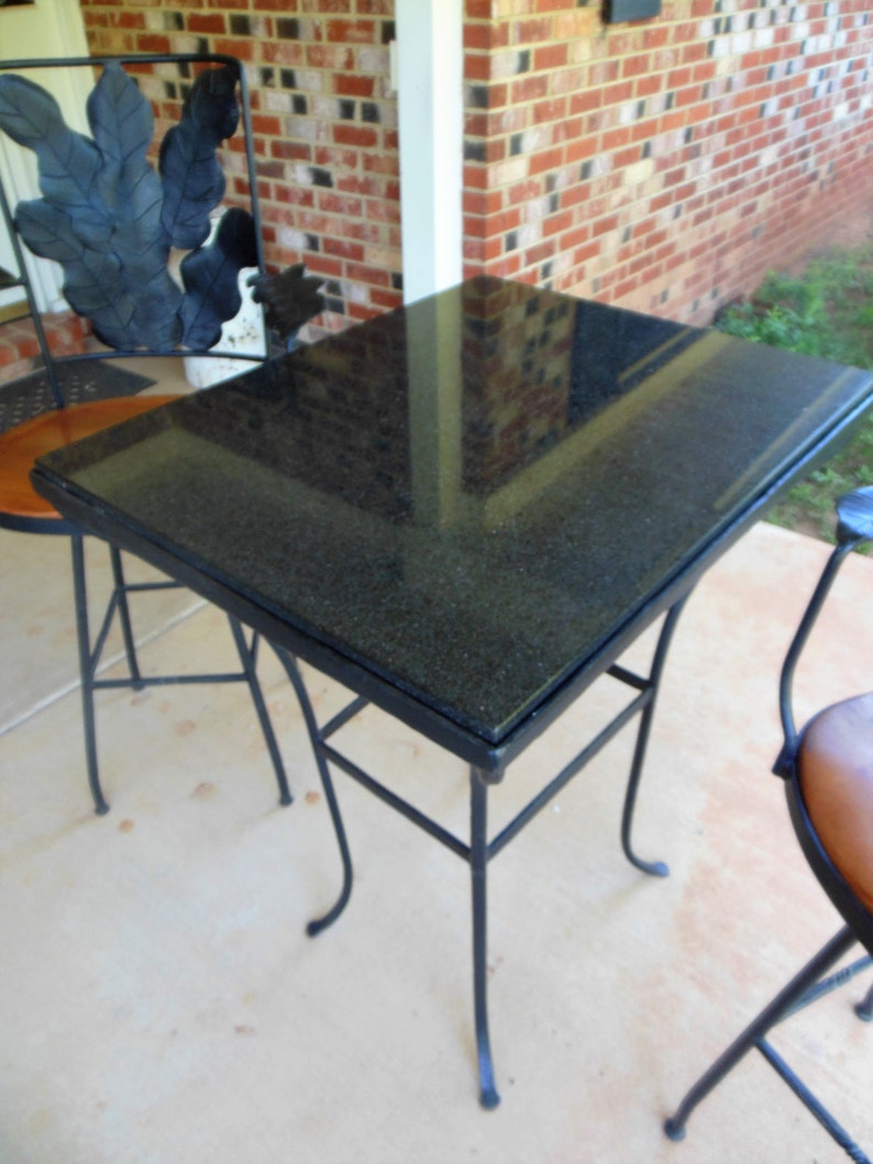 Bar Height Granite Table & Swivel Chairs Etsy