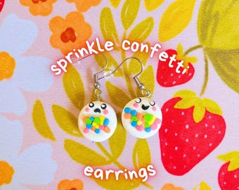Polymer Clay Earrings Sprinkle Confetti Handmade Stainless Steel Earrings