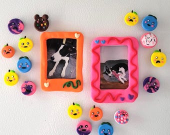 Handmade Polymer Clay Instax Photo Frame | Whimsical Fridge Magnet (54x86mm)