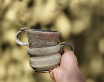 Handmade Green Pottery Mug, Wheel-Thrown Tea Coffee Cup