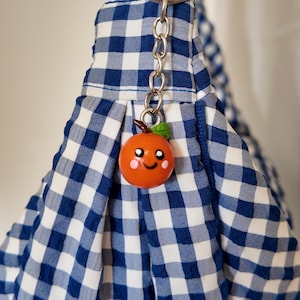Kawaii Orange Fruit Keychain Bag Charm: Handmade Polymer Clay Charm