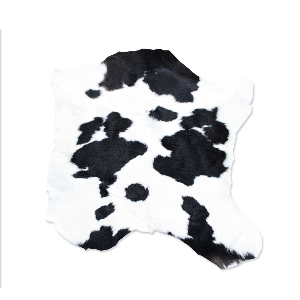 Small cowhide rug black and white beautiful authentic hide Etsy