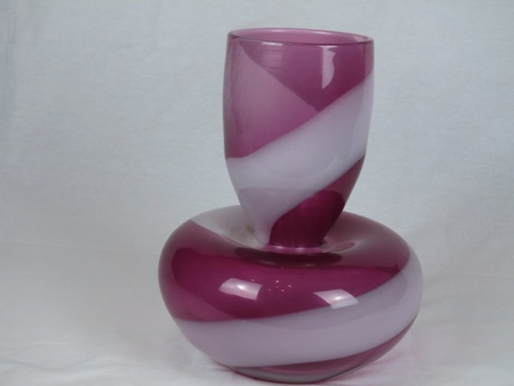 Salviati Venetian Glass Purple And White Vase C 1950 60s Etsy