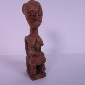 Tribal art mini female ancestor statuette- LUBA- DR Congo