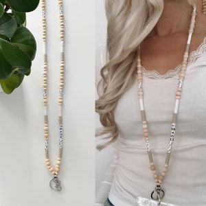 Teacher Lanyard, Lanyard, Teacher Gift, Custom Lanyard, Personalized Lanyard, Personalized Teacher Gift, Breakaway Lanyard, Wooden Beads