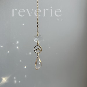 Gold Crystal Mountain Suncatcher Car Charm, Handmade Sparkle Home Decor