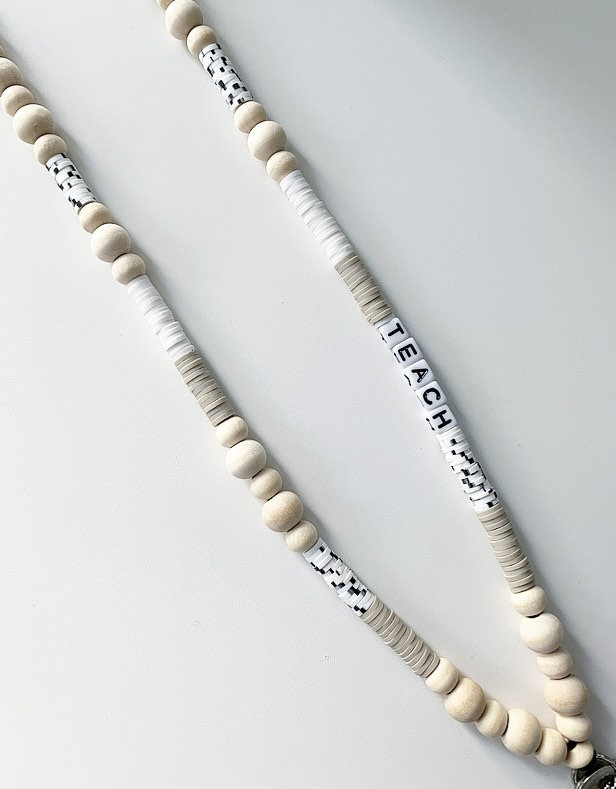 Teacher Lanyard, Lanyard, Teacher Gift, Custom Lanyard, Personalized Lanyard, Personalized Teacher Gift, Breakaway Lanyard, Wooden Beads