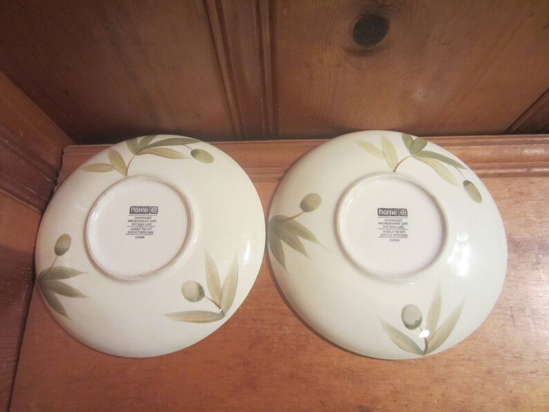 Set of 2 Home Target Ceramic Stoneware 8.5 SaladBread Plate Olive Branches Thick and Heavy