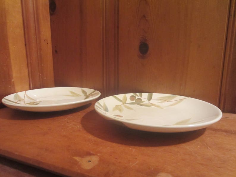 Set of 2 Home Target Ceramic Stoneware 8.5 SaladBread Plate Olive Branches Thick and Heavy