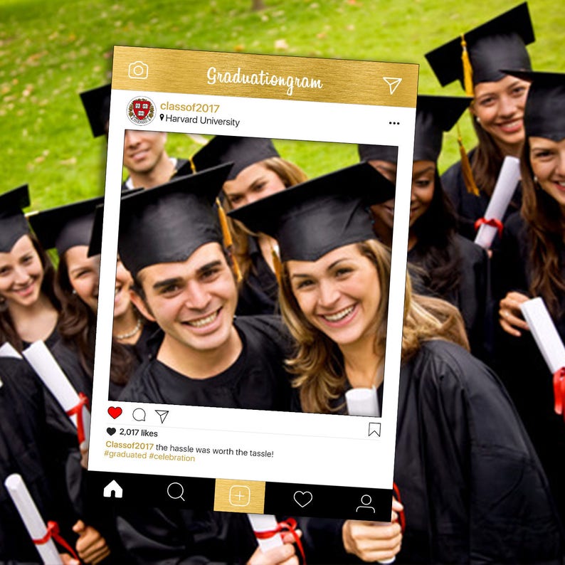 Graduation Instagram Frame Photo Booth Prop Bespoke Design Image 0