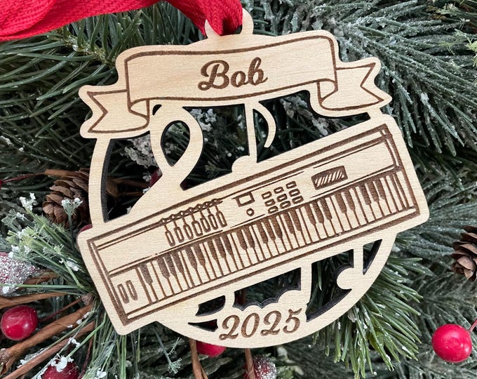 Keyboard 2025 Christmas Ornament | Personalized Keyboard Instrument Ornament  | 2025 Christmas