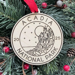 Acadia National Park Ornament | US Park Ornament | Christmas 2025 | Adventure Travel Ornament | National Park Souvenir