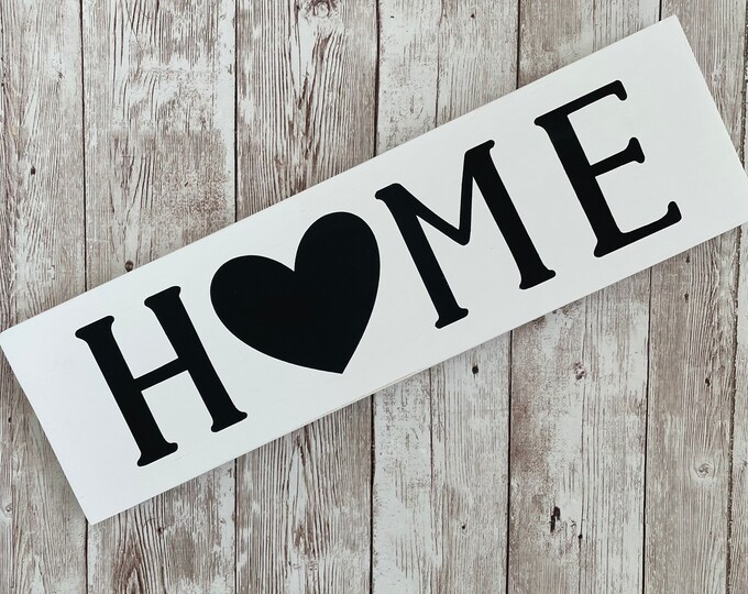 Home Heart Wood Sign | Housewarming Gift | Gallery Wall Decor | 3.5” x 12” Sign | Realtor Gift