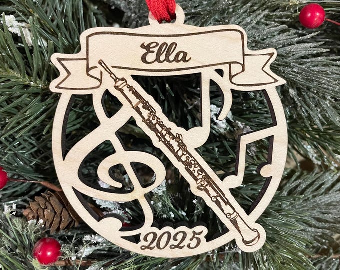 Oboe 2025 Christmas Ornament | Personalized Oboe Ornament  | 2025 Christmas