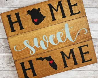 New Brunswick Canada to Florida State Sign | Two State Home Sign | New Home Gift idea | Housewarming Gift Idea | 2 State Sign | Moving gift