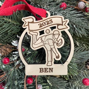Baseball Pitcher 2026 Christmas Ornament | Baseball Player Christmas Ornament | Personalized Baseball Ornament  | 2025 Christmas