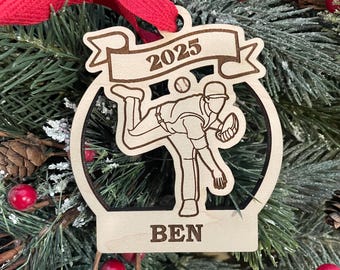 Baseball Pitcher 2025 Christmas Ornament | Baseball Player Christmas Ornament | Personalized Baseball Ornament  | 2025 Christmas
