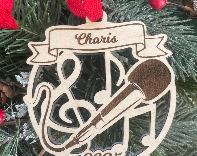 Microphone 2025 Christmas Ornament | Personalized Singer Ornament  | 2025 Christmas