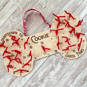 Personalized Dog Santa Treat Countdown to Santa Paws Dog Advent Calendar Custom Santa Paws Puppy Bone Treat Holder image 2