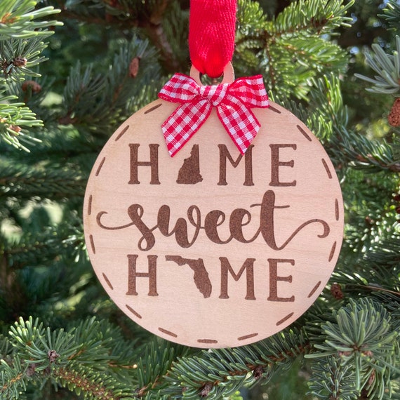 Illinois to Georgia Wood Ornament: Home Sweet Home Moving Gift