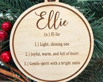 Ellie Name Definition Ornament or Sign or Magnet | Name Meaning Gift | 2026 Baby Shower Gift | Name Meaning Ornament | Baby Shower Gift Tag