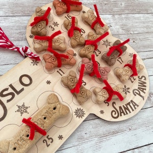 Personalized Dog Santa Treat Countdown to Santa Paws Dog Advent Calendar Custom Santa Paws Puppy Bone Treat Holder afbeelding 6