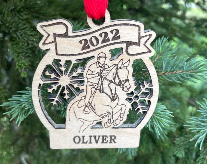 Horseback Boy Rider 2024 Horse-riding Christmas Ornament | Personalized Horserider Ornament  | 2024 Christmas