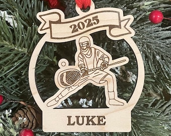 Lacrosse Goalie Player 2025 Christmas Ornament | Personalized Lacrosse Ornament | Lacrosse Team Ornament | 2025 Christmas Ornament